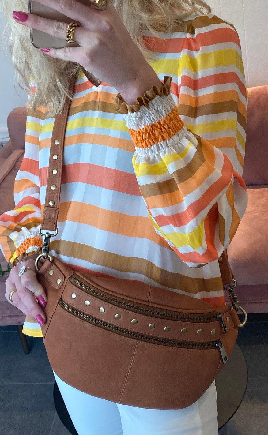 Tim & Simonsen Taske - Astrid Stud Bumbag - Cognac