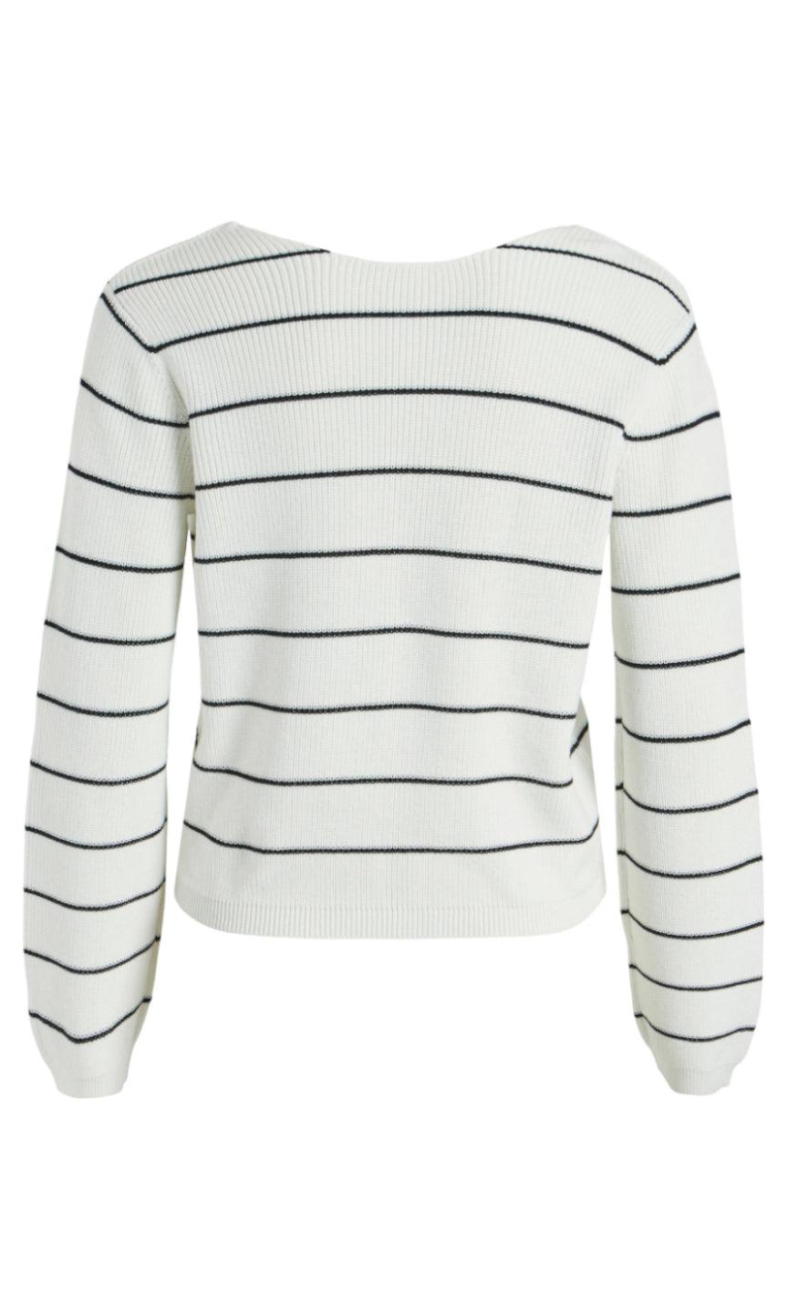 VILA Bluse - Chao - White Alyssum/Black