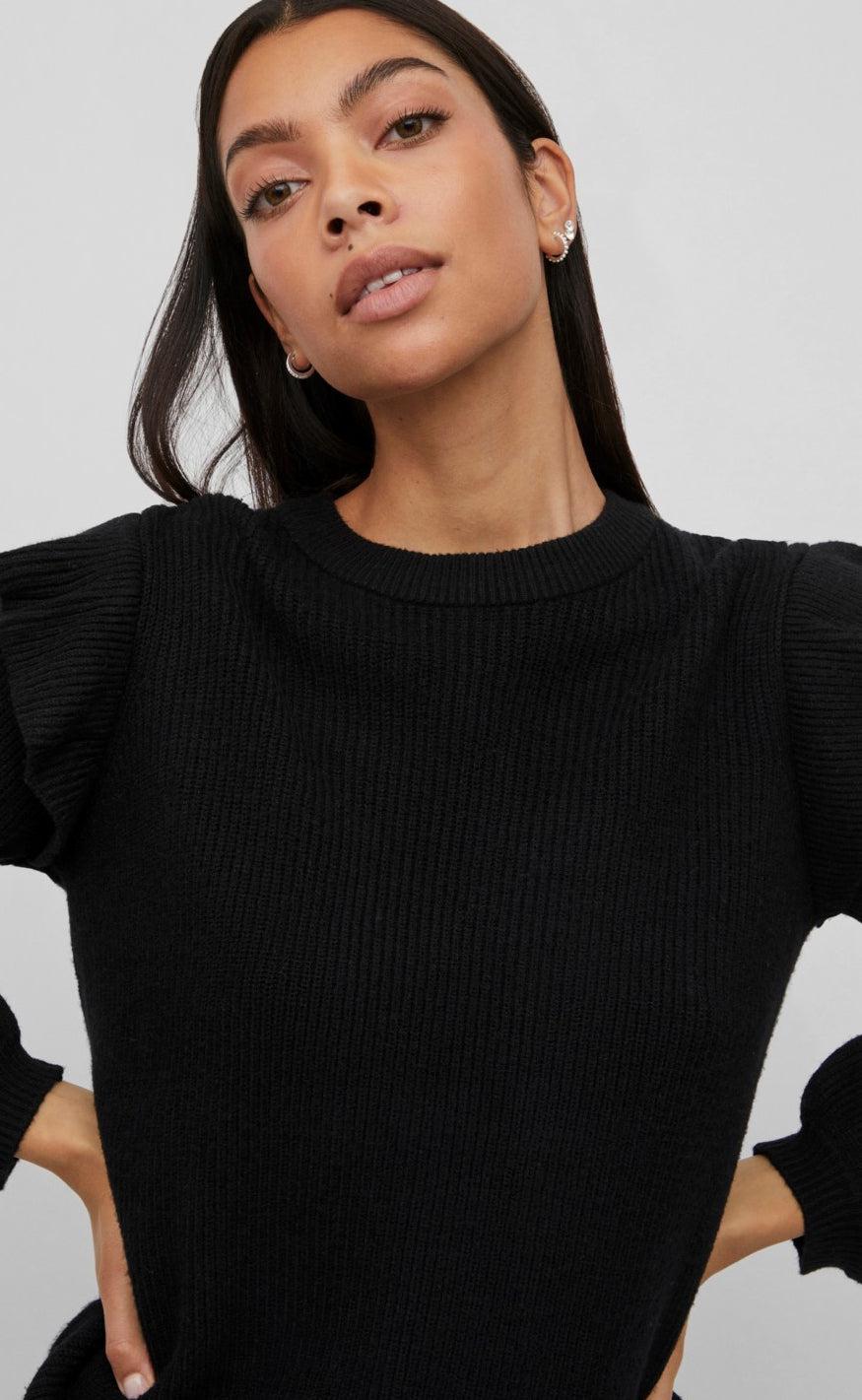 VILA Bluse - Ril Flounce - Black
