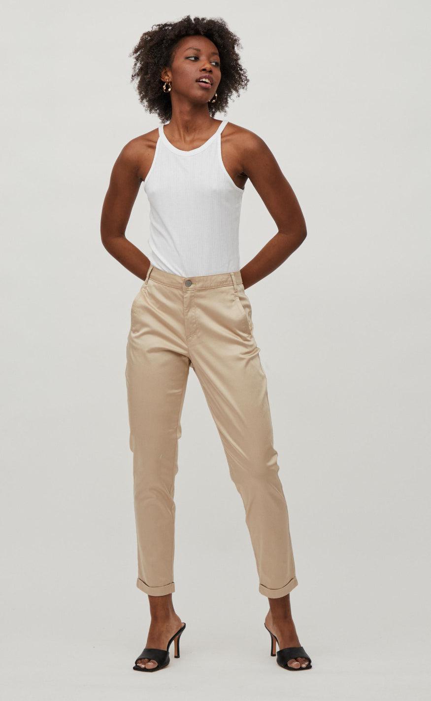 VILA Bukser - Chino - Soft Camel