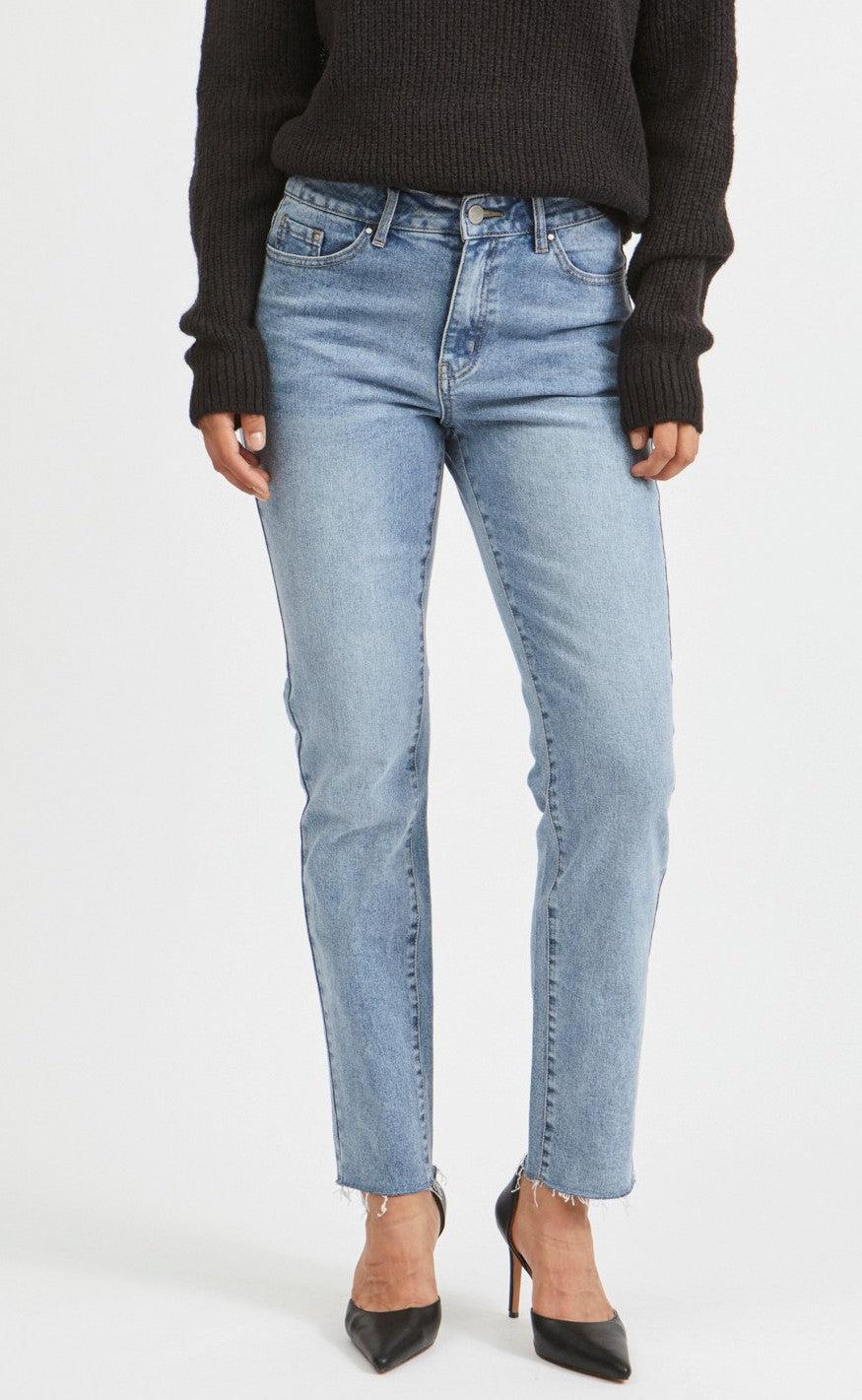 VILA Bukser - Stray Straight Jeans - Light Blue Denim