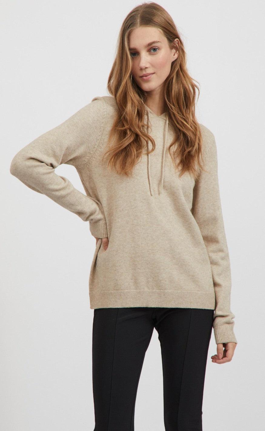 VILA Hoodie - Ril - Natural Melange