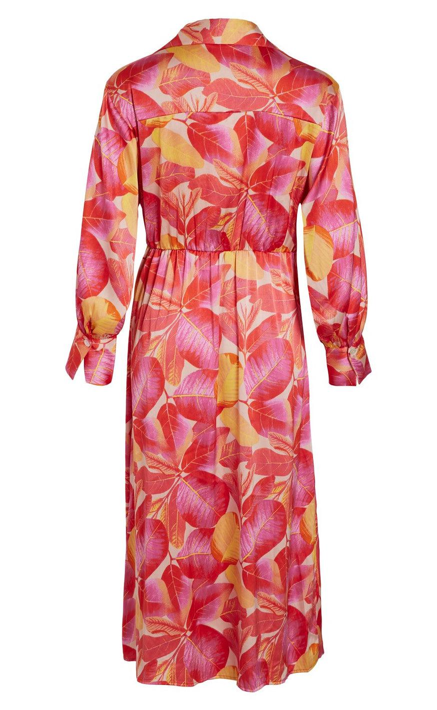 VILA Kjole - Costanta L/S Wrap - Tigerlily