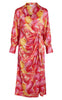 VILA Kjole - Costanta L/S Wrap - Tigerlily