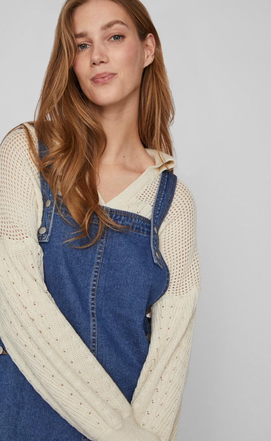 VILA Kjole - Elys - Medium Blue