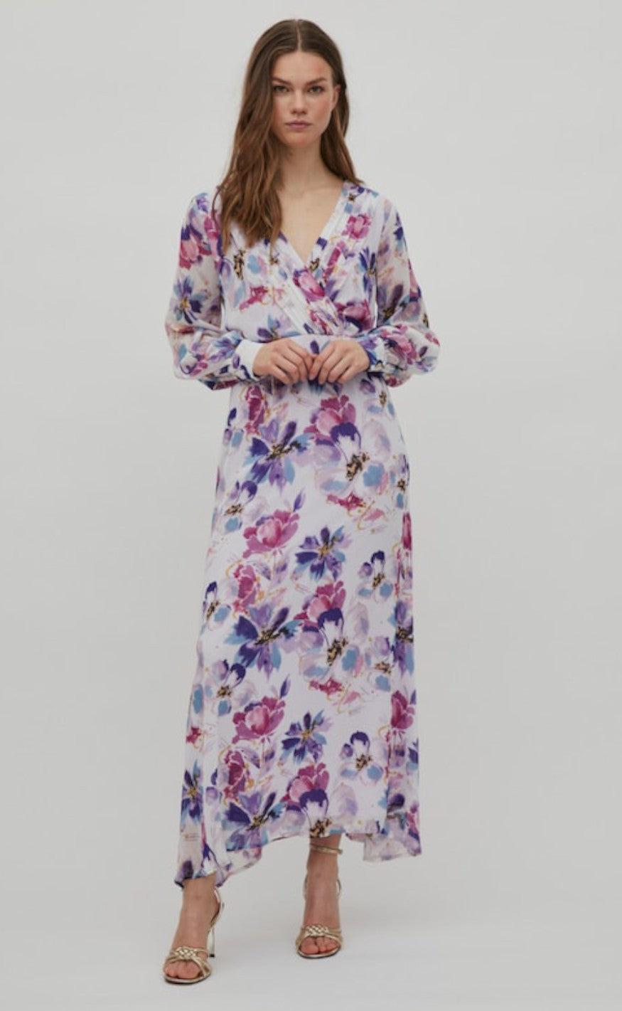 VILA Kjole - Every V Neck - Cloud Dancer