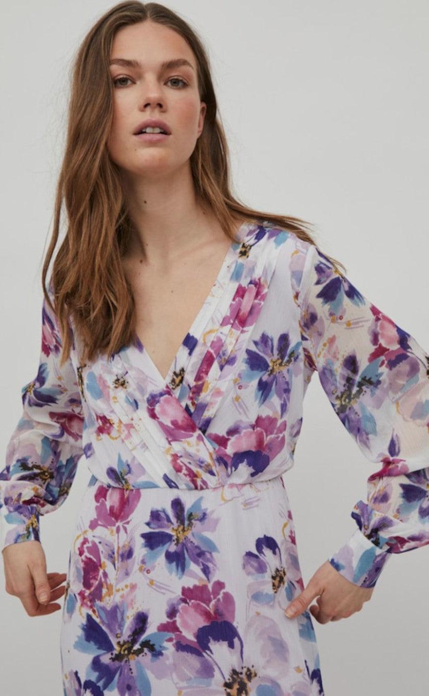 VILA Kjole - Every V Neck - Cloud Dancer