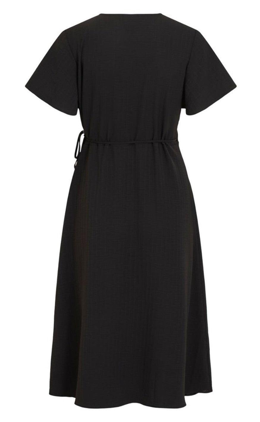 VILA Kjole - Lovie Wrap Midi - Black