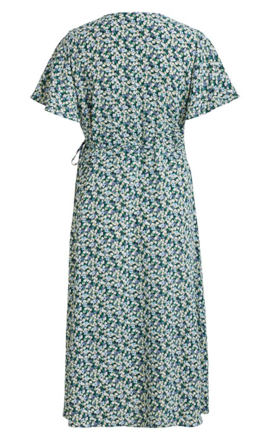 VILA Kjole - Lovie Wrap Midi - Navy