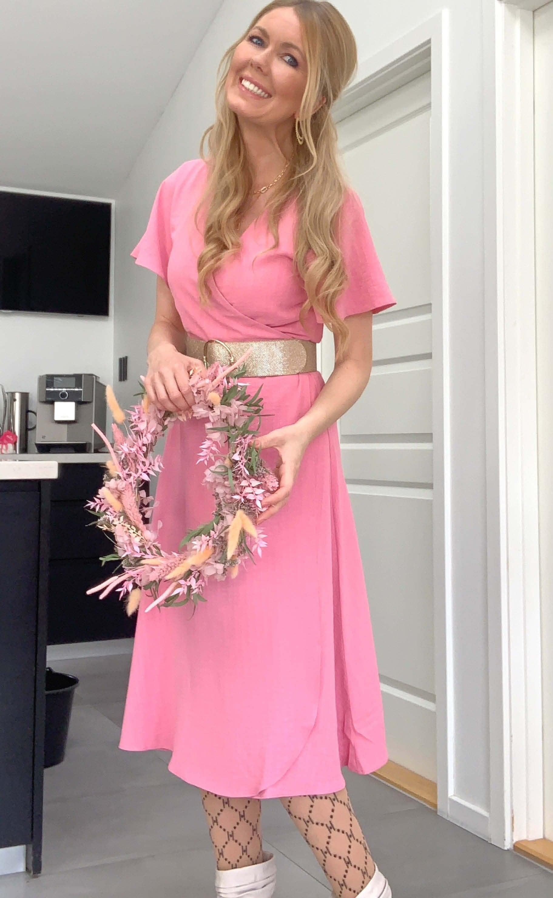VILA Kjole - Lovie Wrap Midi - Wild Rose