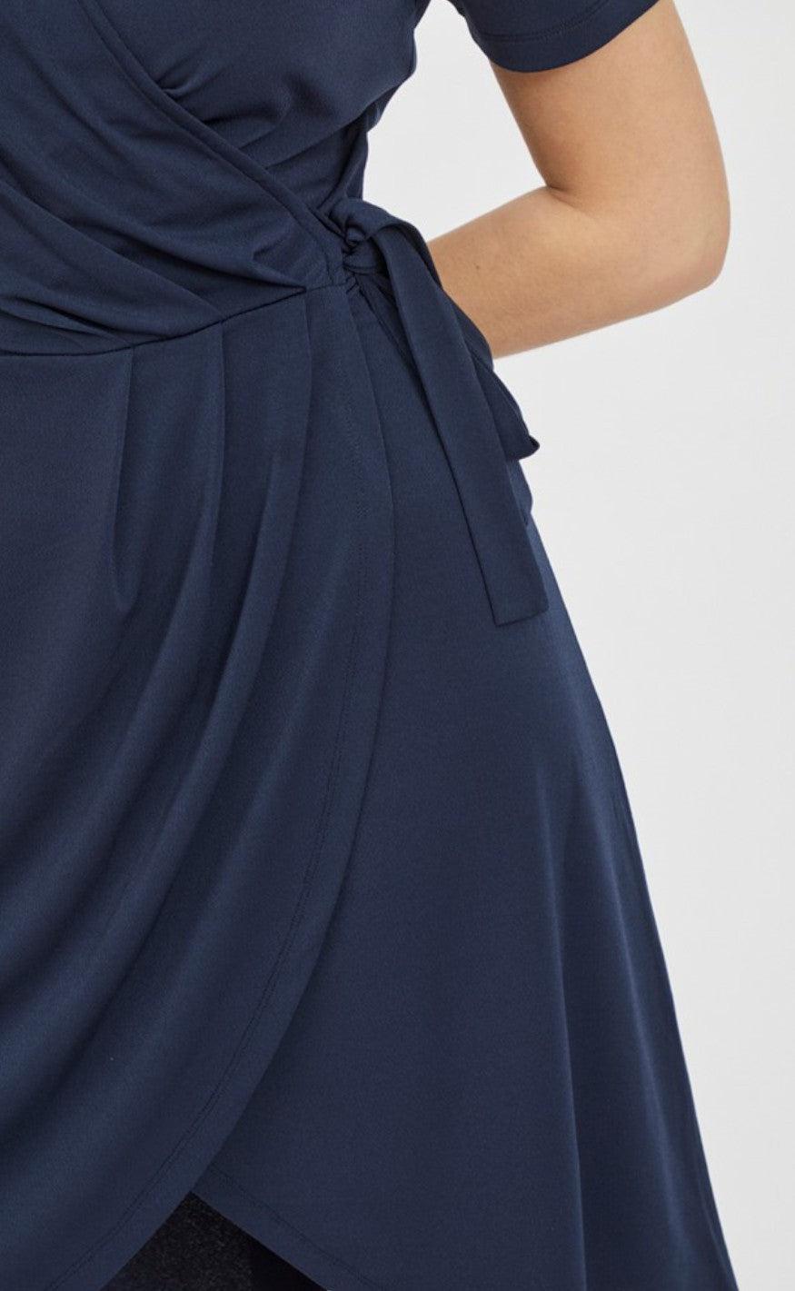 VILA Kjole - Nayeli Knee Wrap - Navy