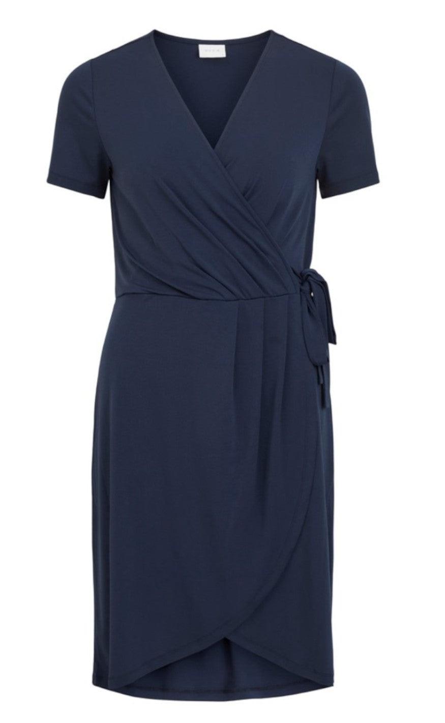 VILA Kjole - Nayeli Knee Wrap - Navy