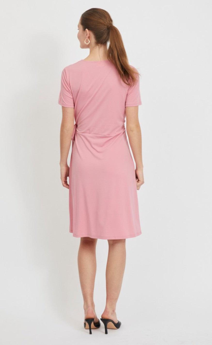 VILA Kjole - Nayeli Knee Wrap - Wild Rose