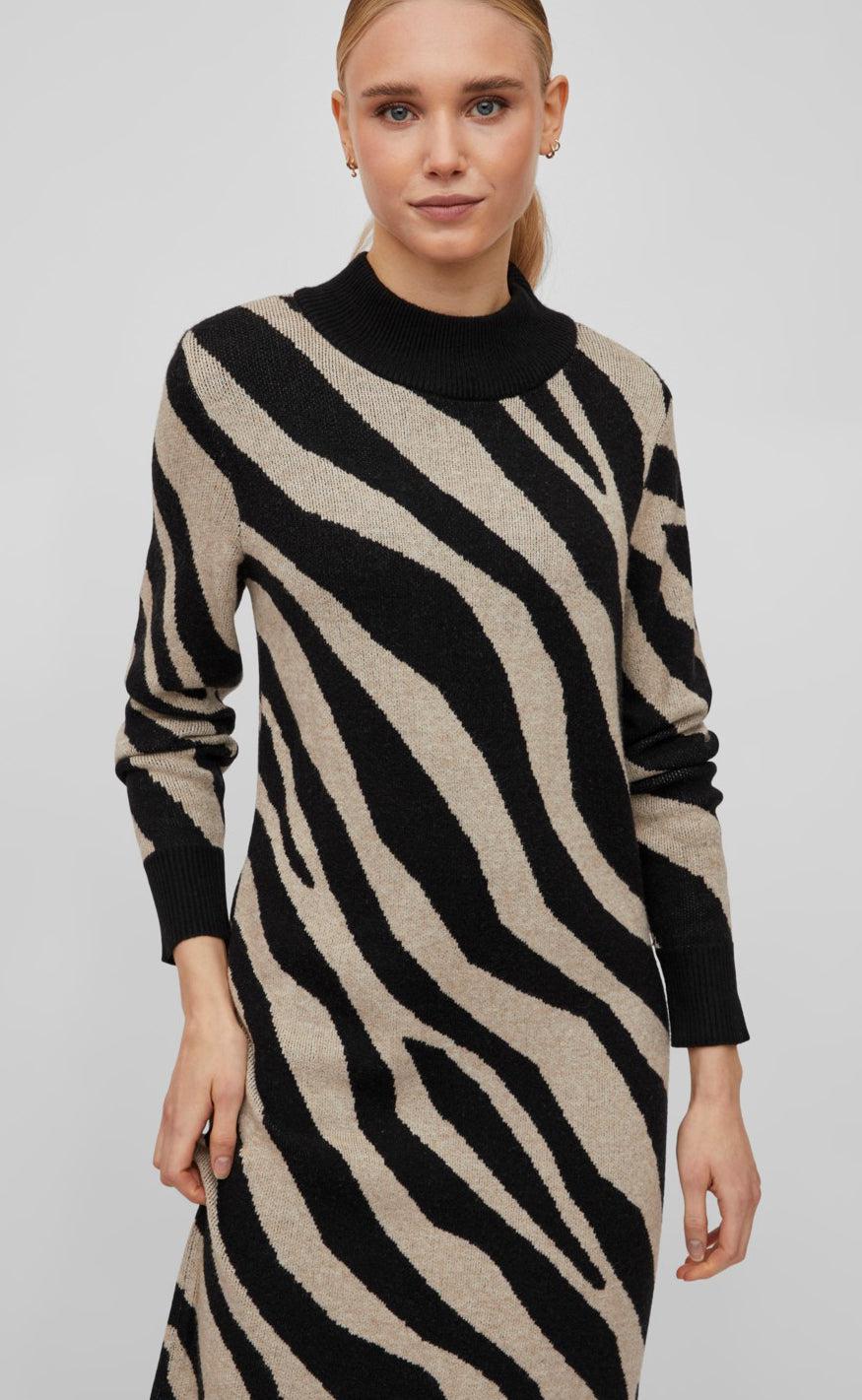 VILA Kjole - Ril - Black/Sesame Melange
