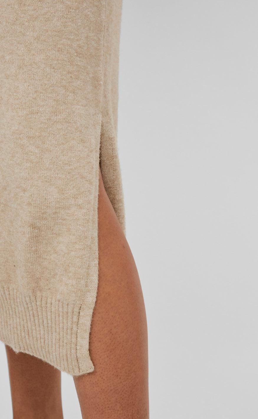 VILA Kjole Rollneck - Ril - Natural Melange