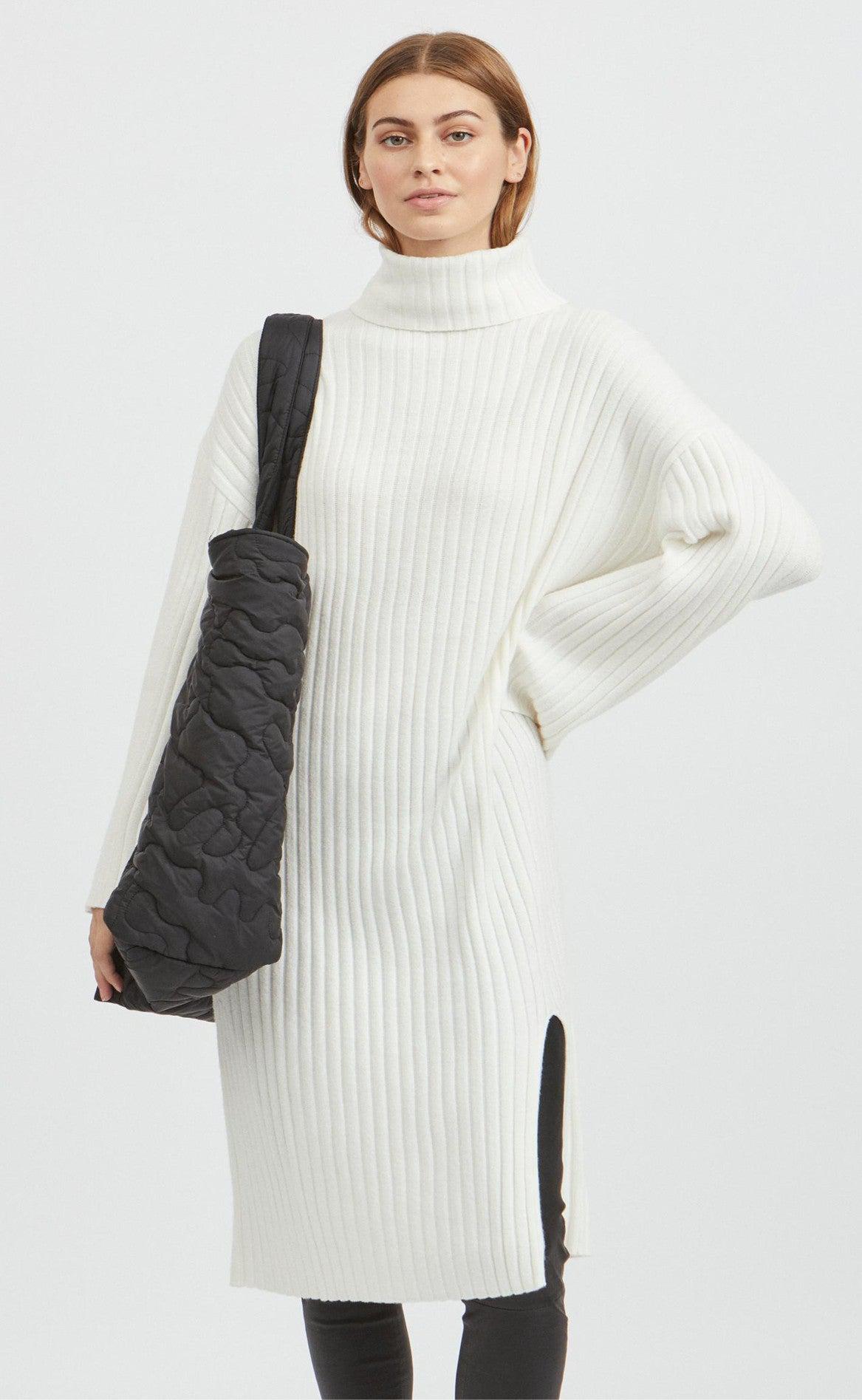 VILA Kjole Rollneck - Ril - White Alys