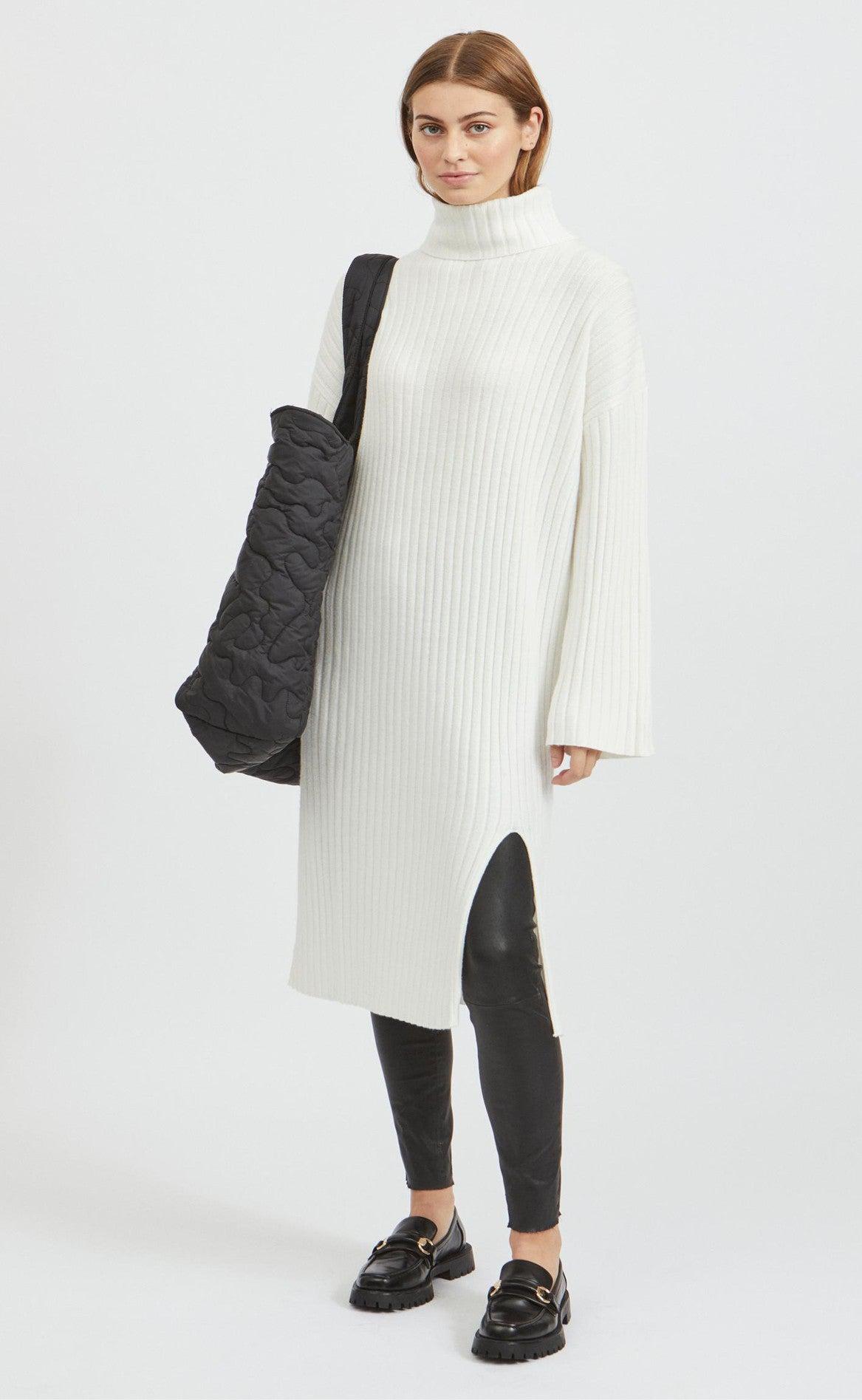 VILA Kjole Rollneck - Ril - White Alys