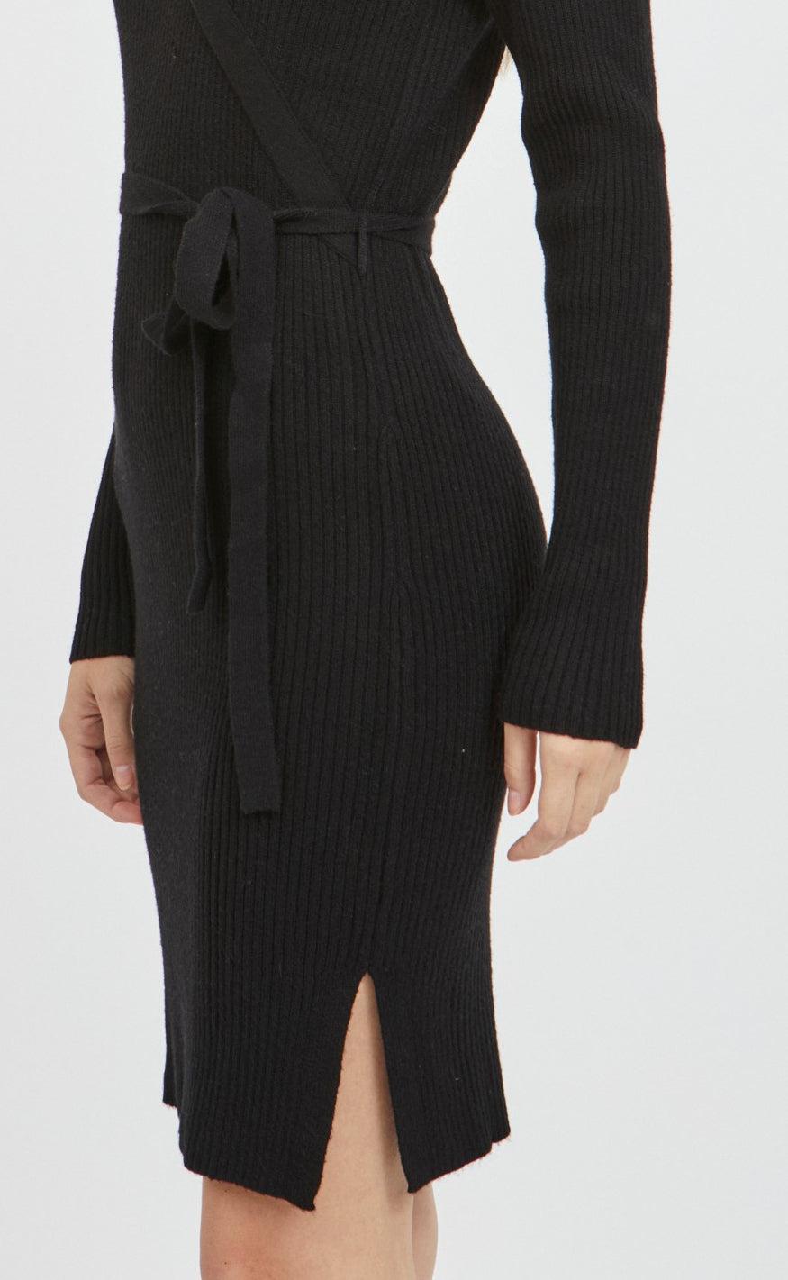 VILA Kjole Wrap - Ril - Black