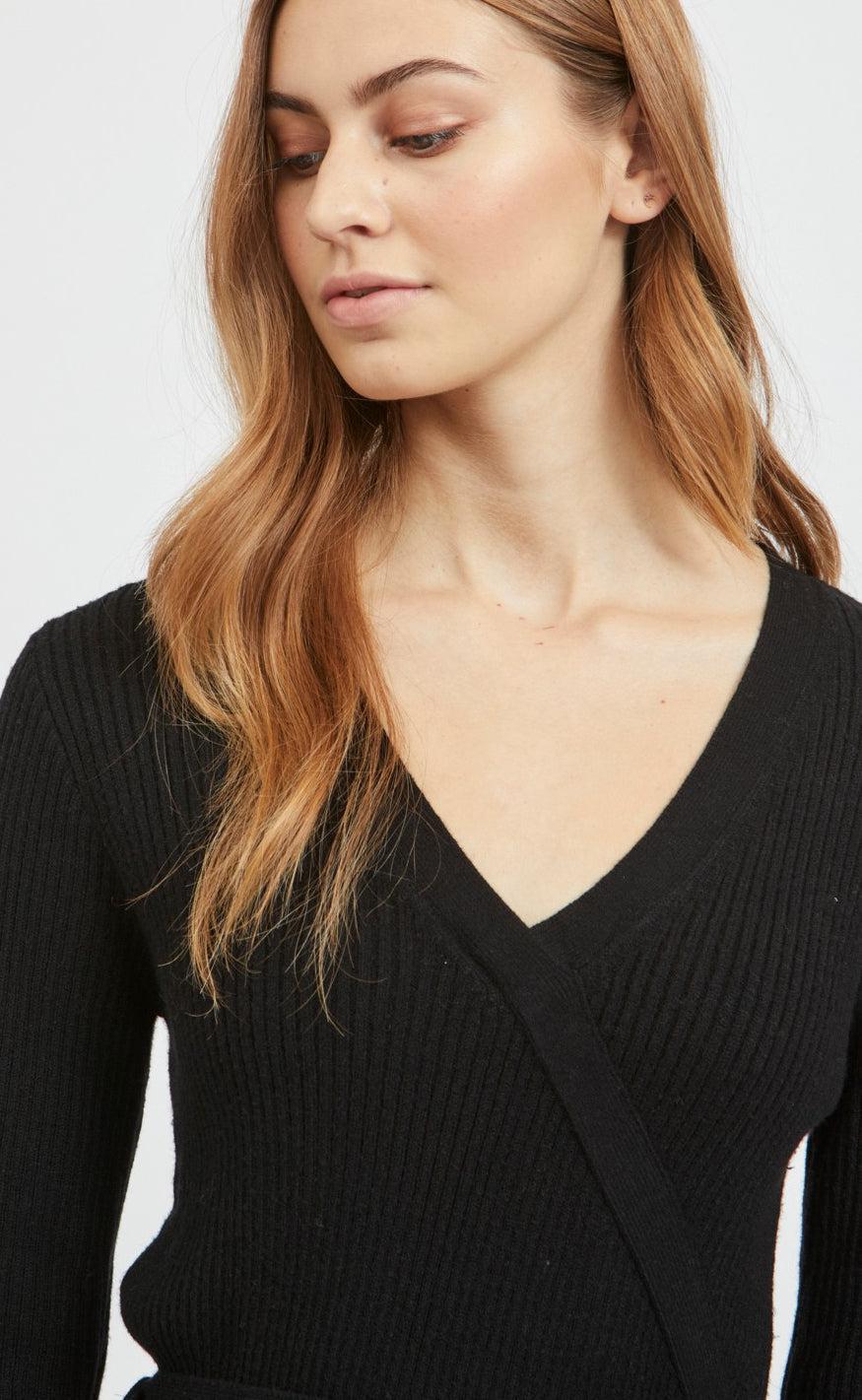 VILA Kjole Wrap - Ril - Black