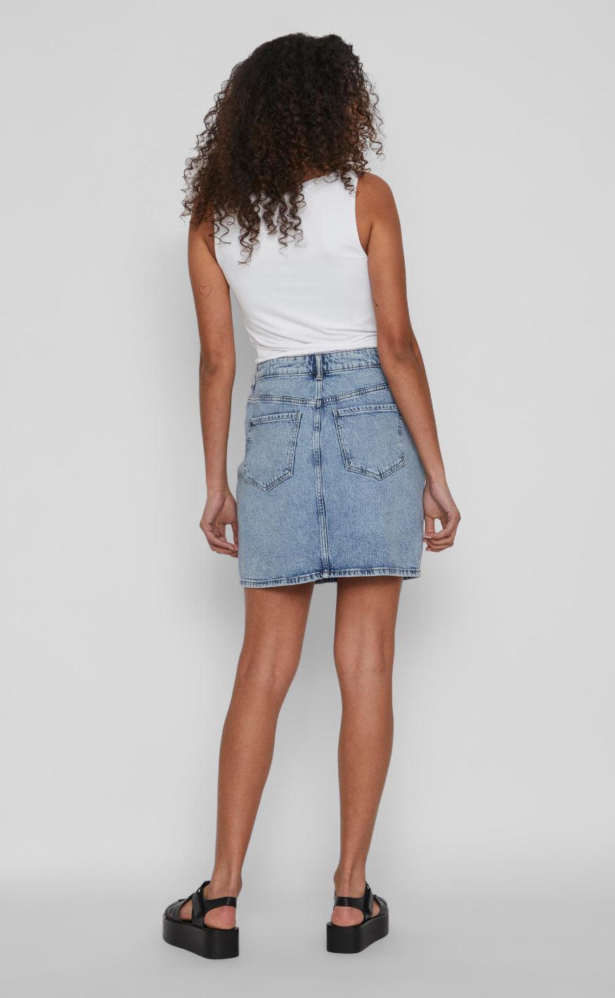 VILA Nederdel - Kaja - Light Blue Denim