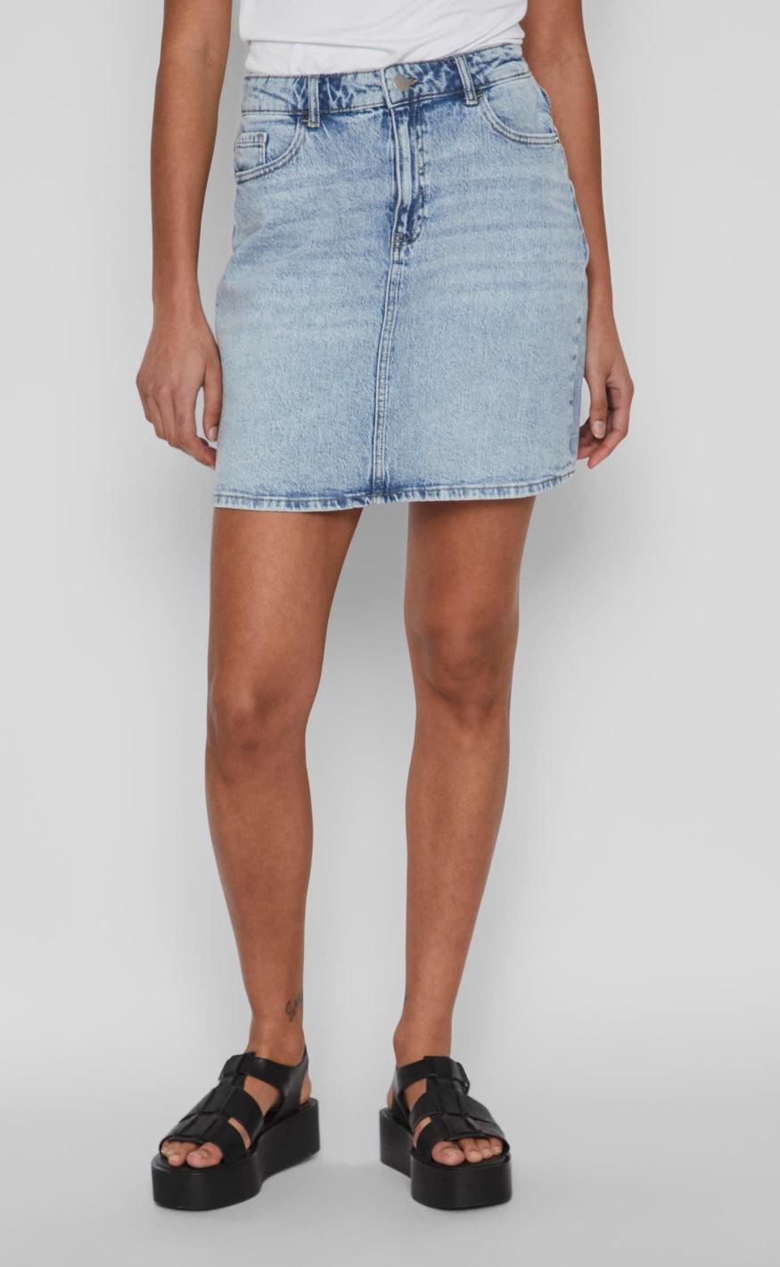 VILA Nederdel - Kaja - Light Blue Denim