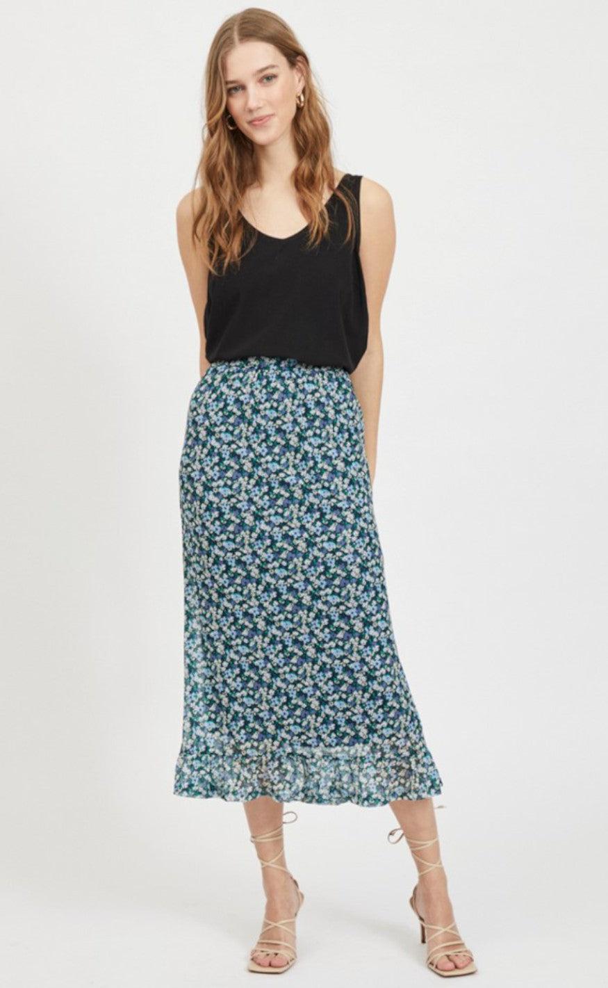 VILA Nederdel - Volette - Navy