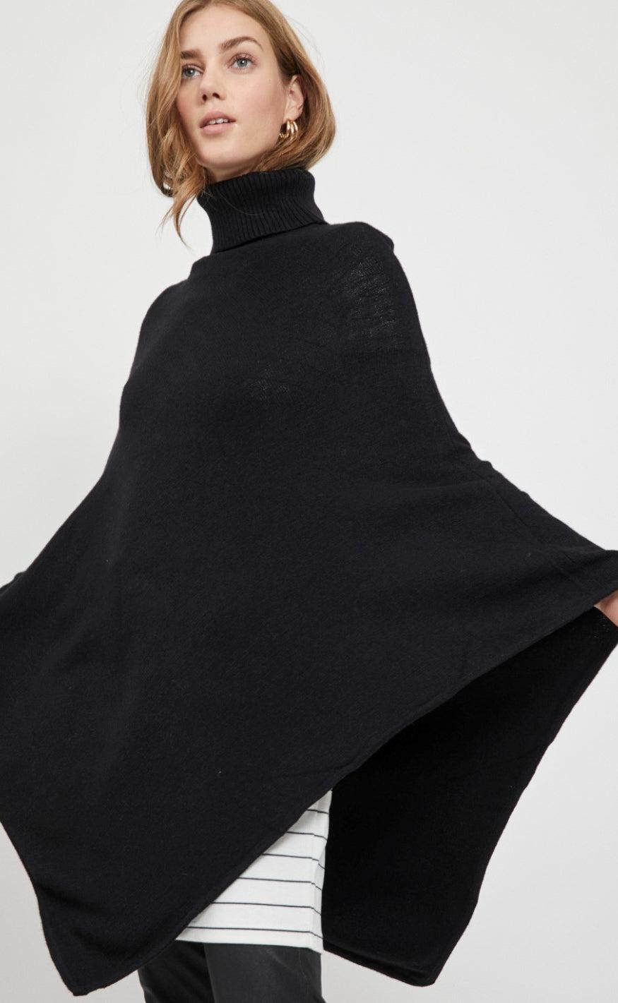 VILA Poncho - Ril - Black