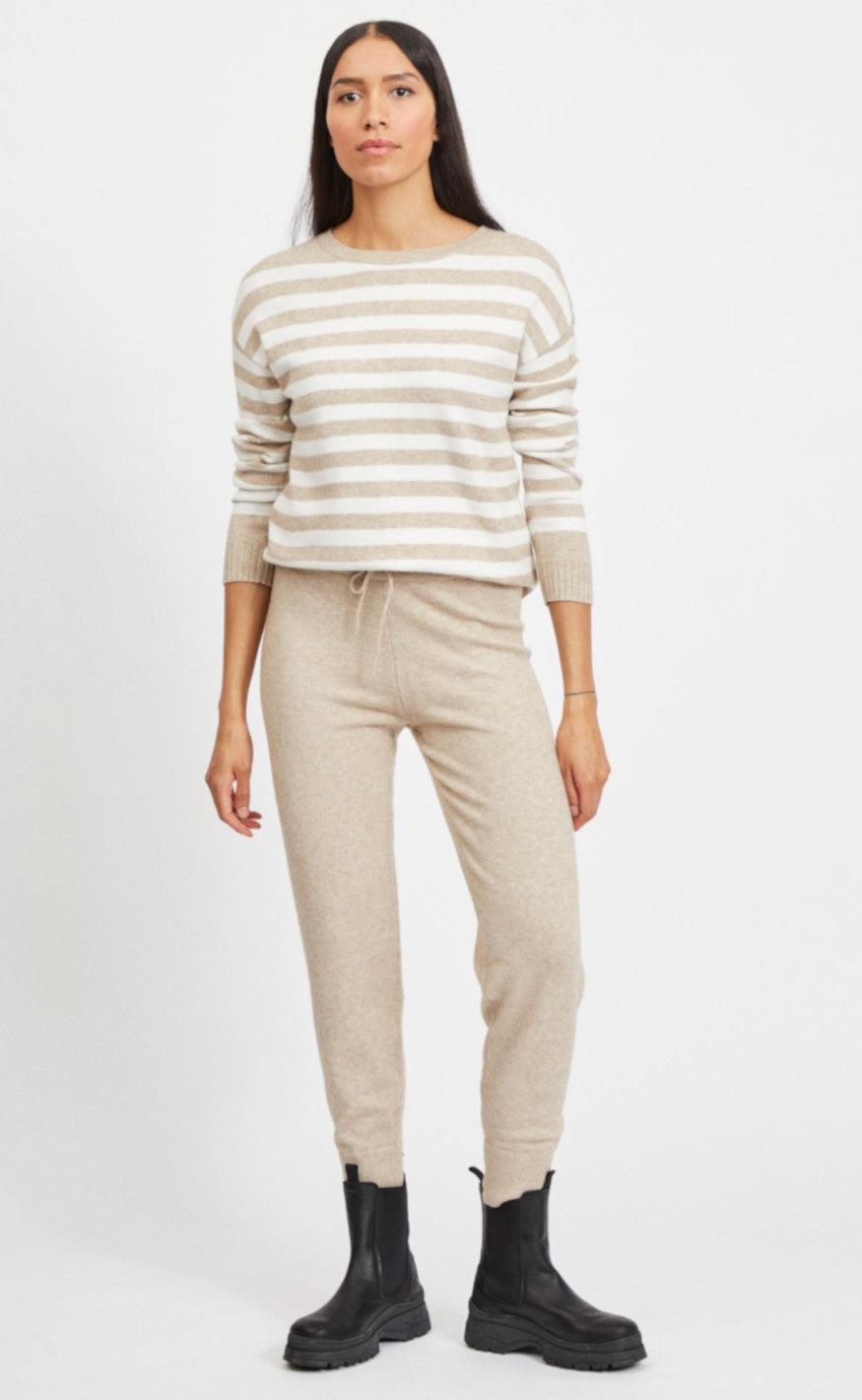 VILA - Ril Rib Rw Knit - Natural Melange