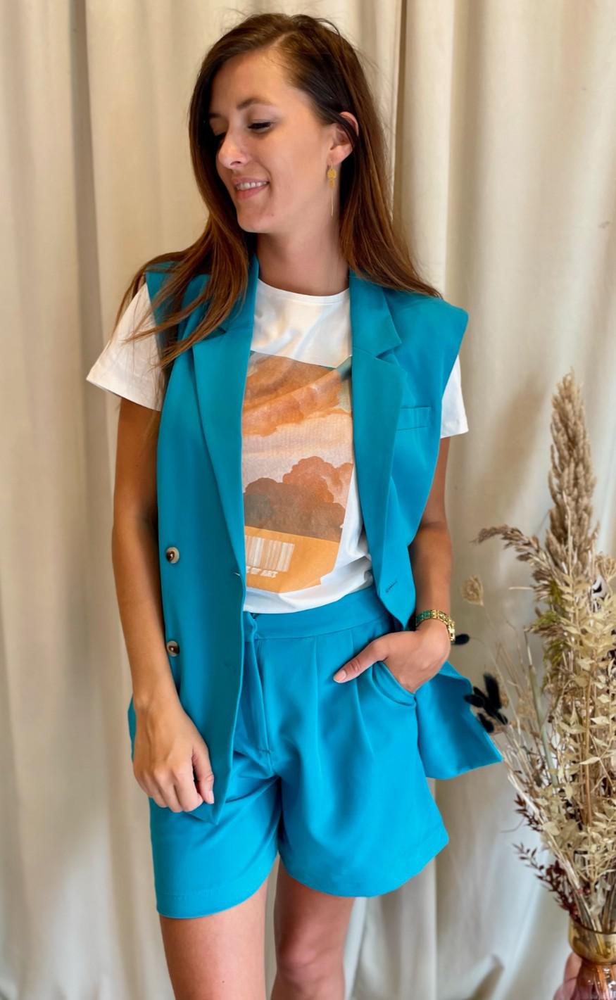 VILA Shorts - Kalinka - Algiers Blue
