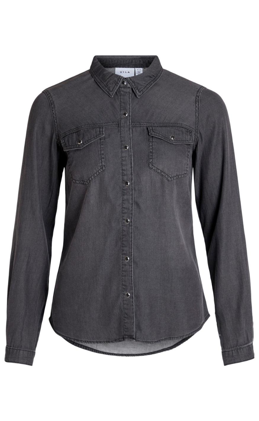 VILA Skjorte - Bista Denim - Black