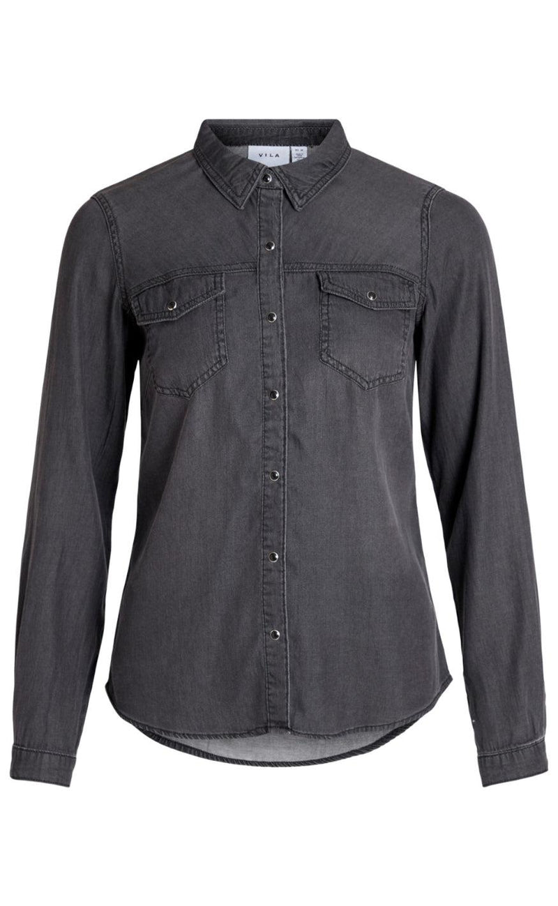 VILA Skjorte - Bista Denim - Black