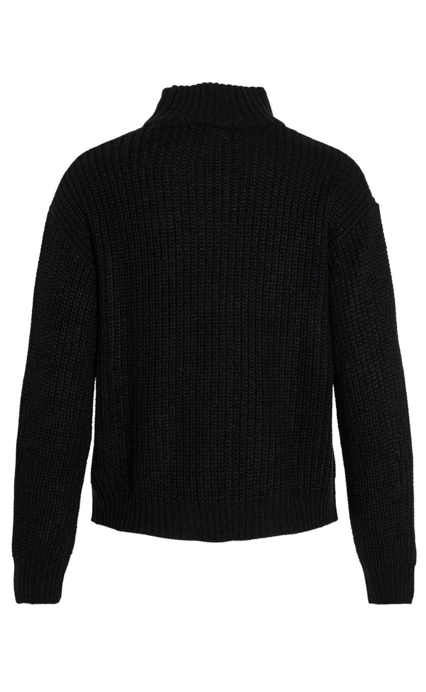 VILA Striktrøje - Oa - Black