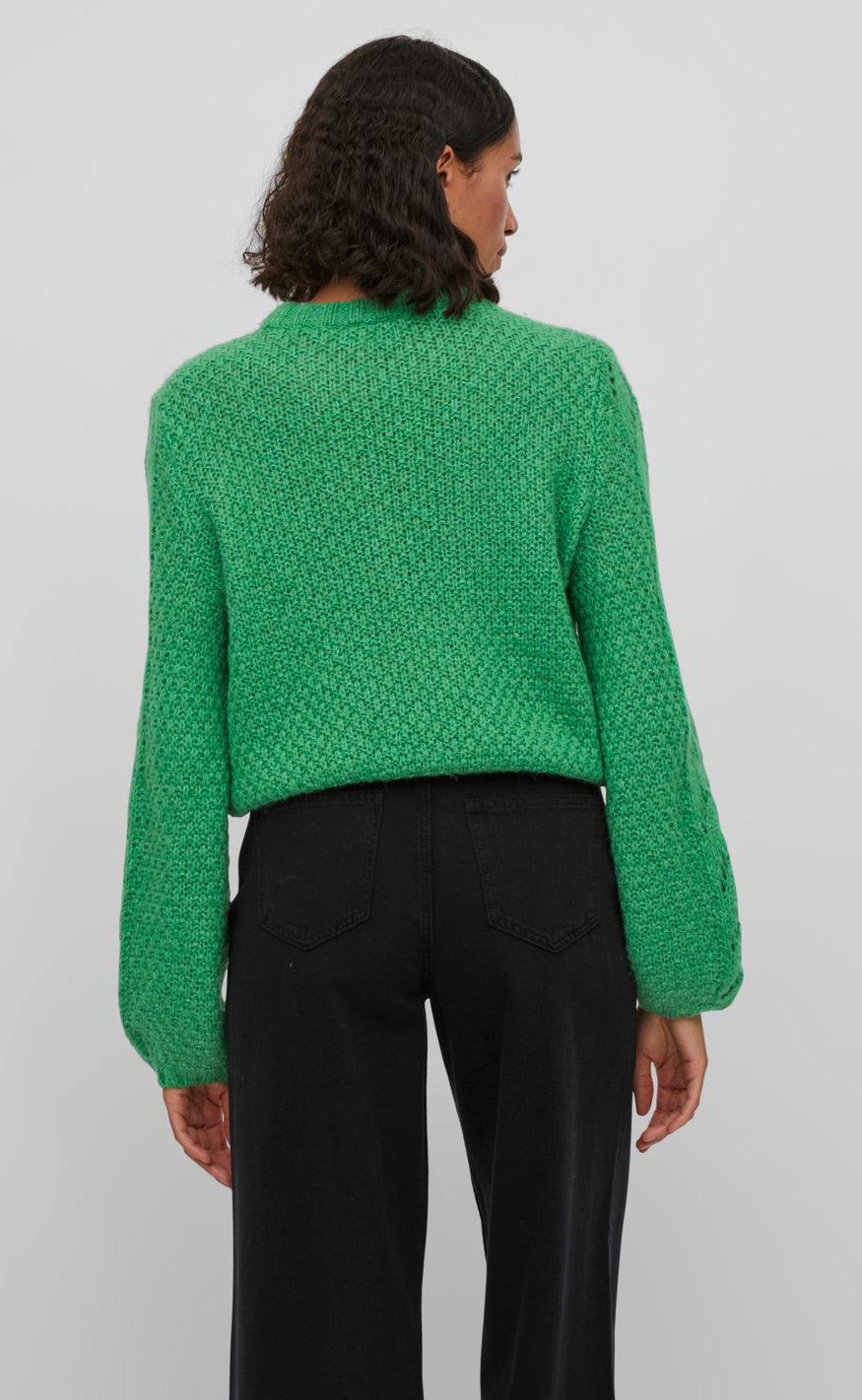 VILA Striktrøje - Sultan - Kelly Green