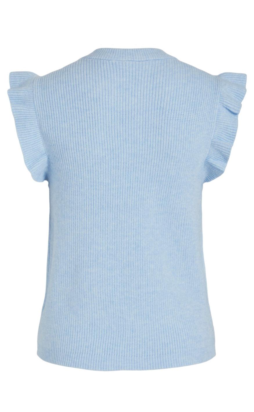 VILA Strikvest - Ril Flounce - Kentucky Blue