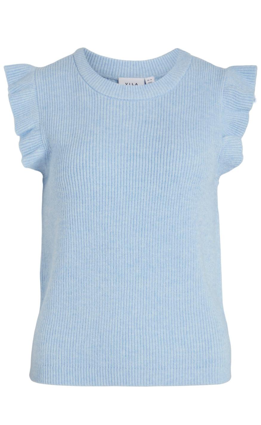 VILA Strikvest - Ril Flounce - Kentucky Blue
