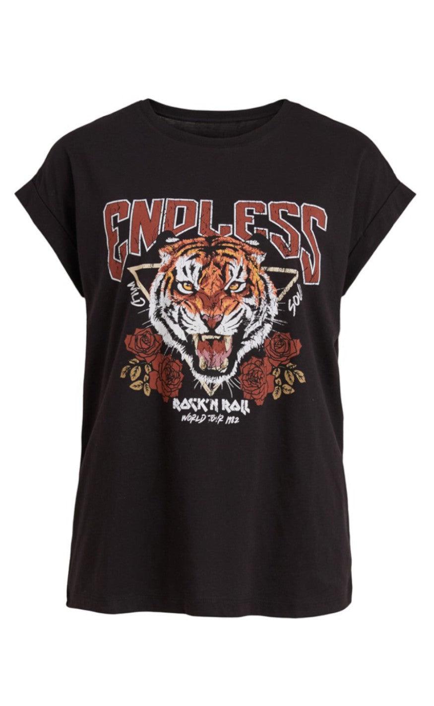 VILA T-shirt - Prisella - Black