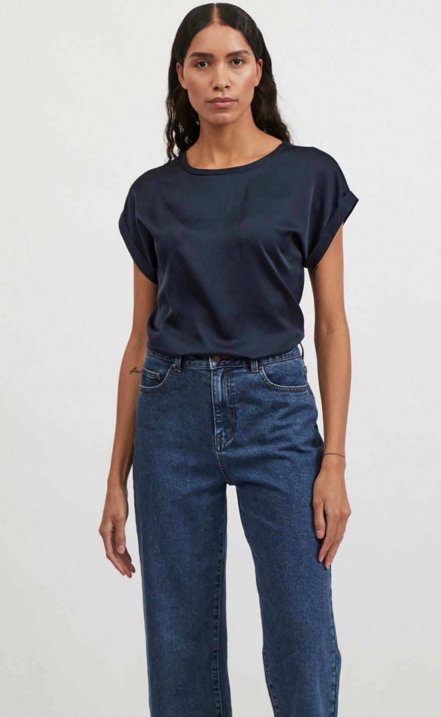 VILA Top - Ellette - Navy