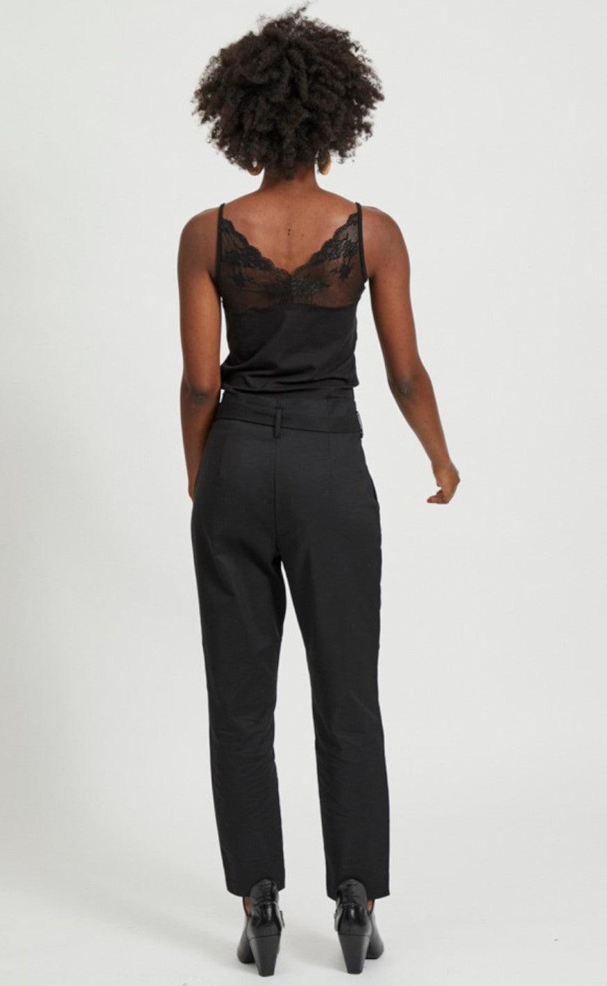 VILA Top - Officiel Lace Strap - Black