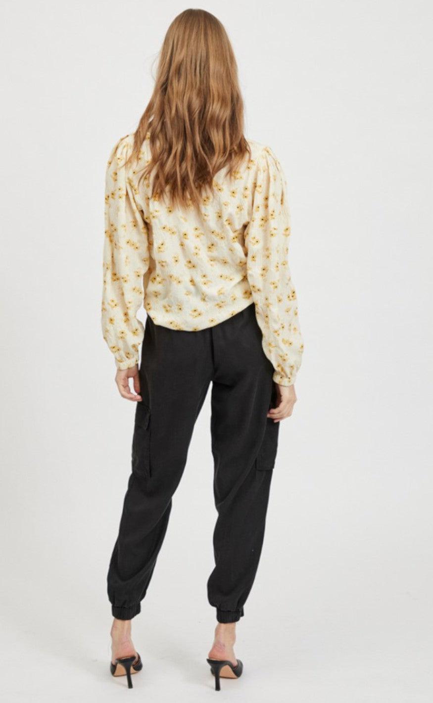 VILA Top - Olga - Birch/ Flower