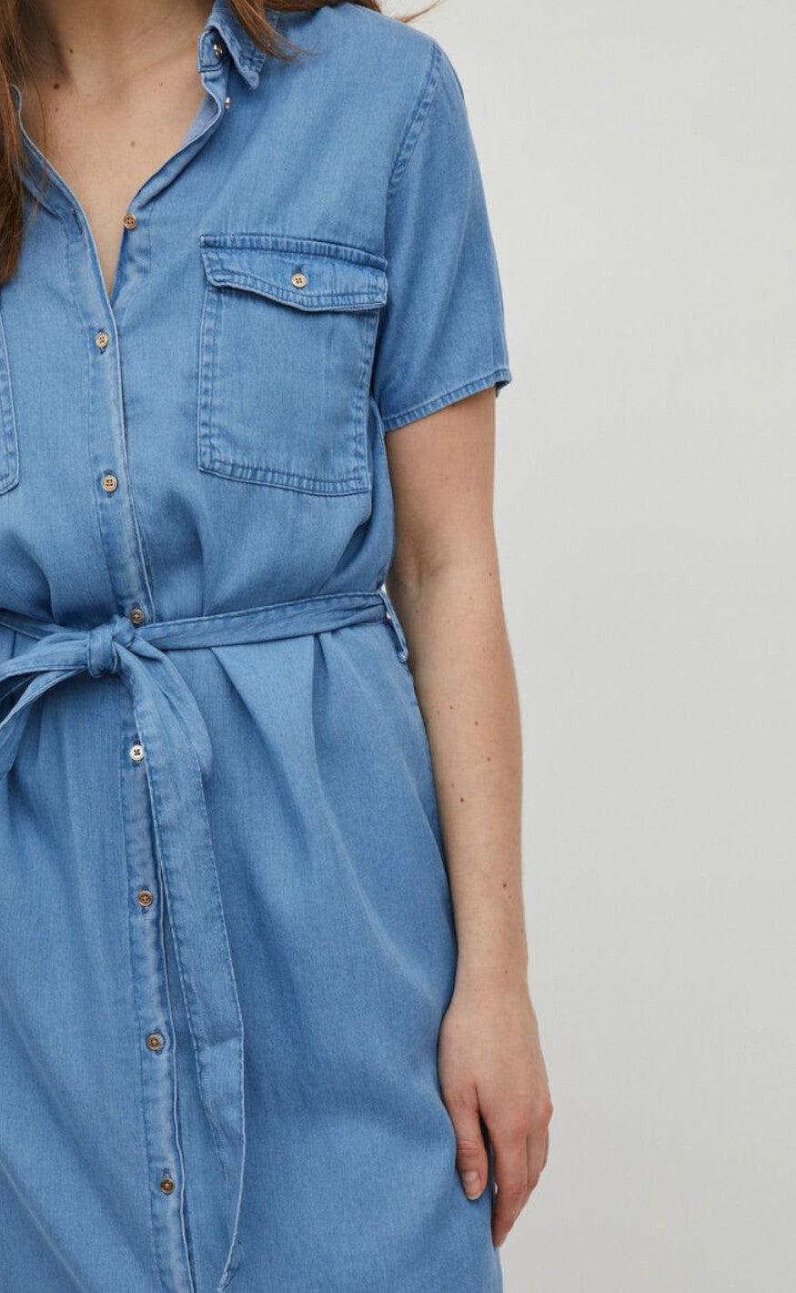 Vila Kjole - Bista - Medium Blue Denim