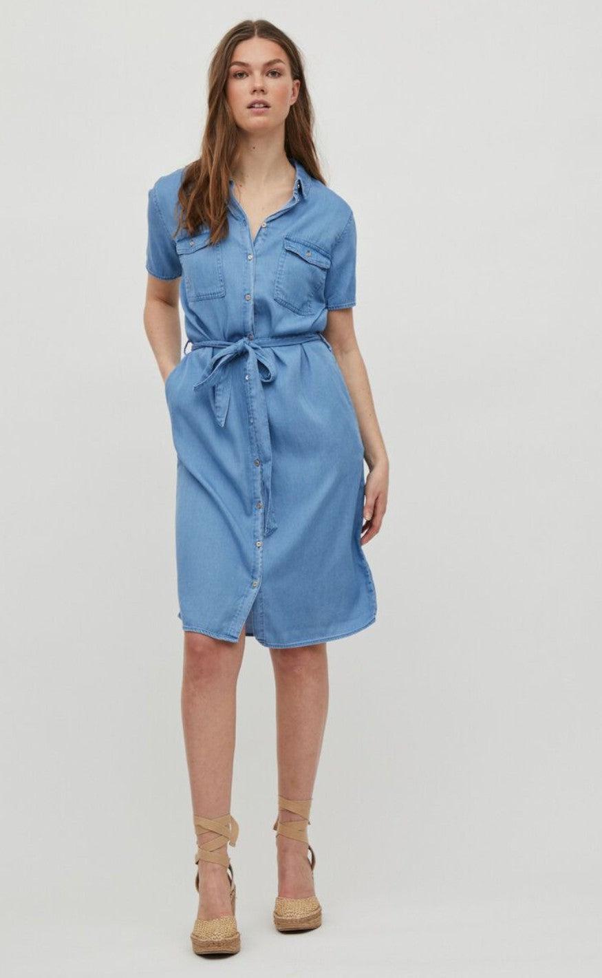 Vila Kjole - Bista - Medium Blue Denim