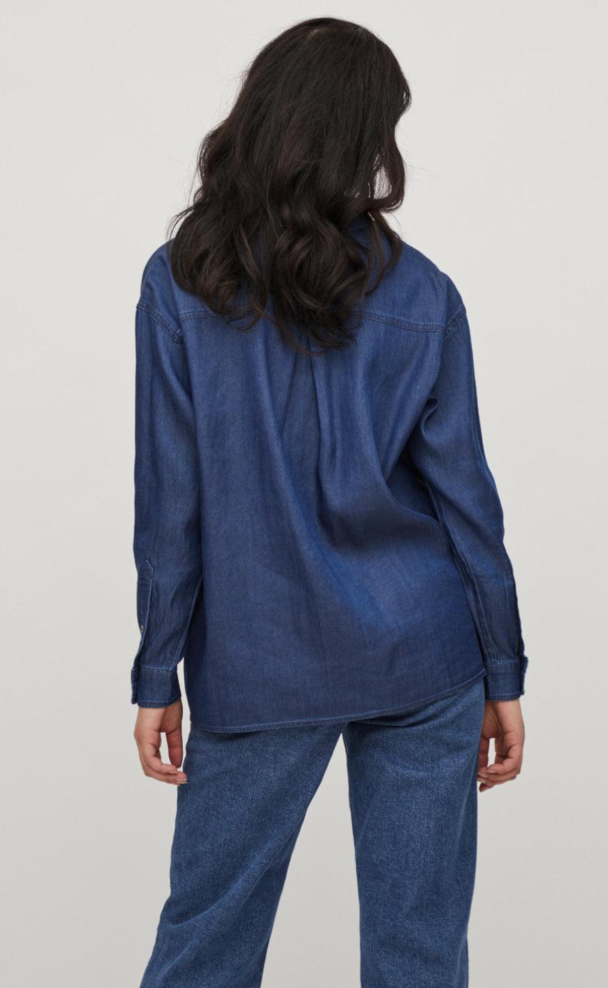 Vila Skjorte - Bista - Dark Blue Denim