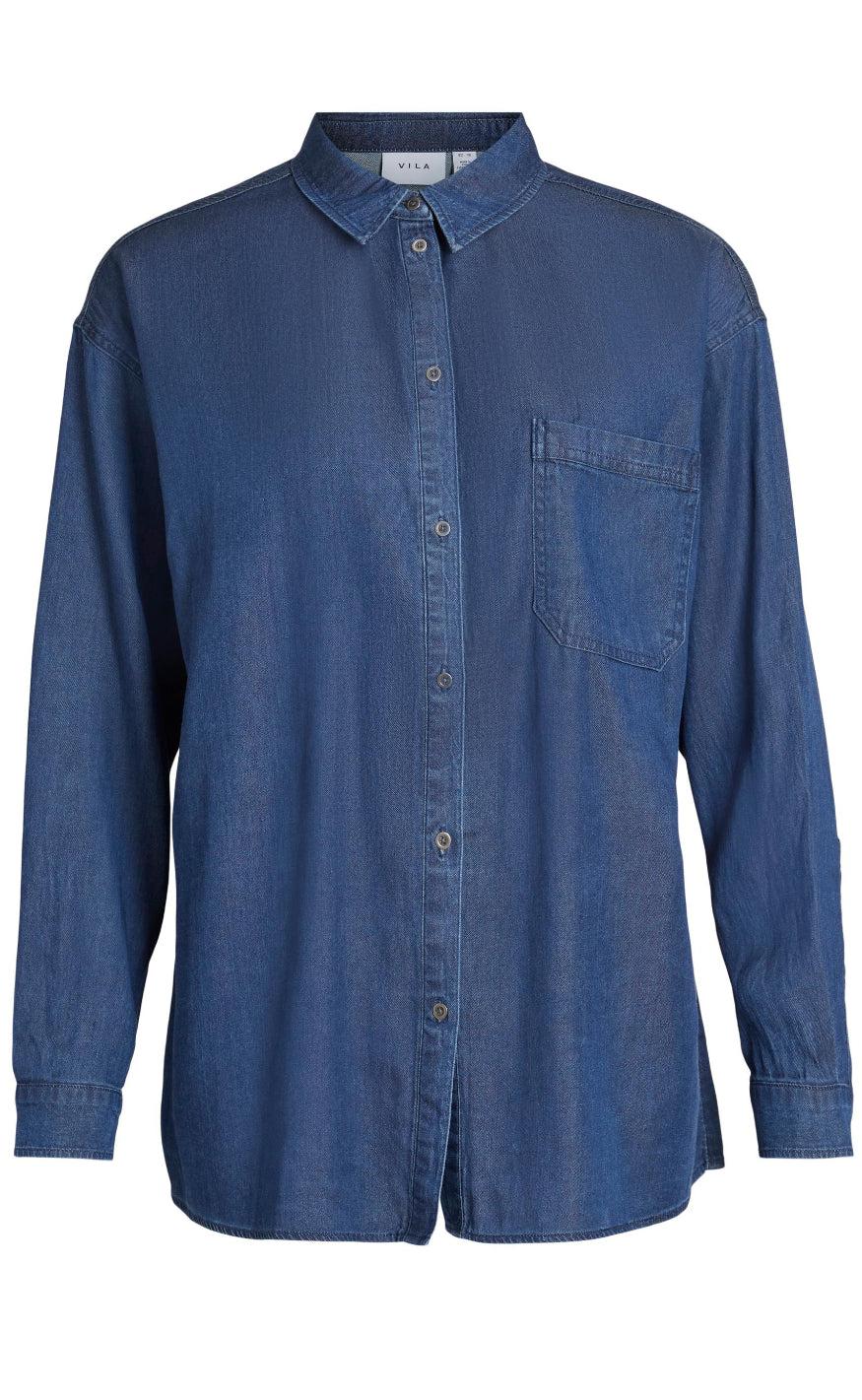 Vila Skjorte - Bista - Dark Blue Denim