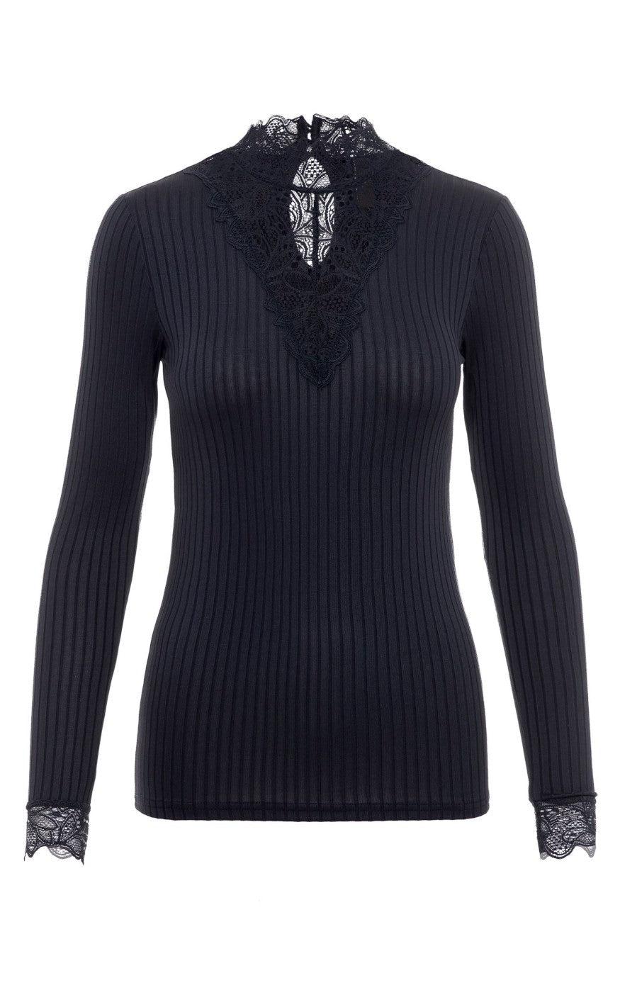 YAS Bluse - Blace Highneck - Night Sky