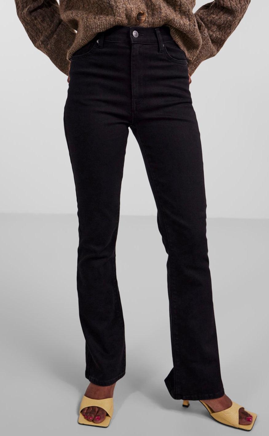 YAS Bukser - Vinnie HW Flared - Black
