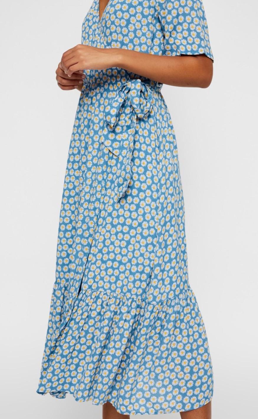 YAS DAISY LONG DRESS BLUE HEAVEN