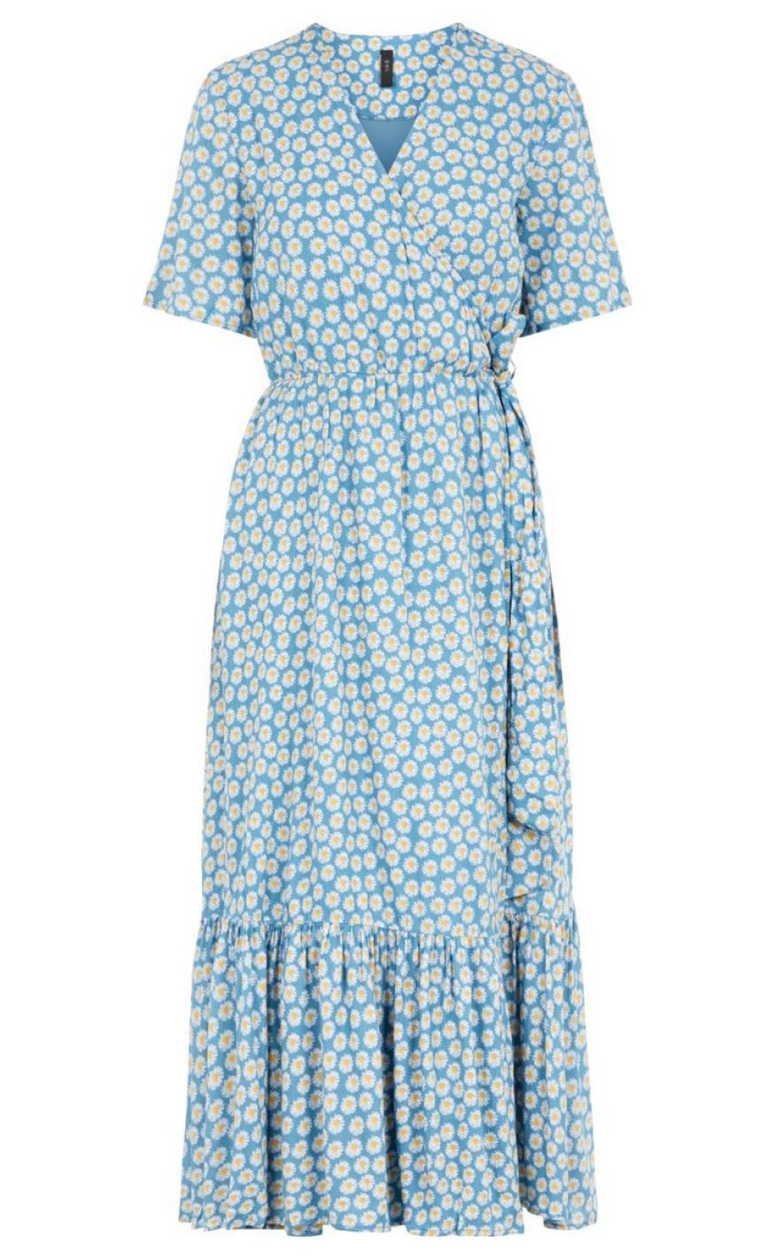 YAS DAISY LONG DRESS BLUE HEAVEN