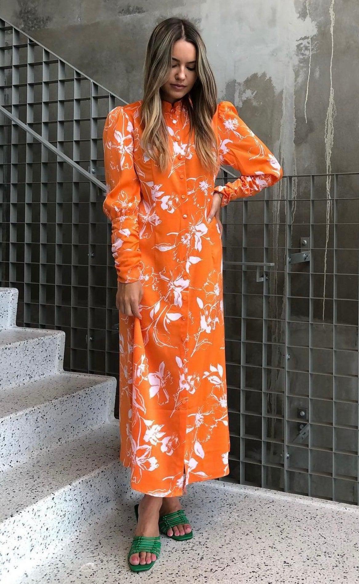 YAS Dress - Paris - Orange Och
