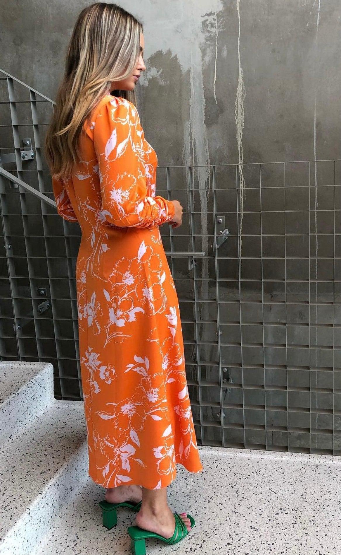 YAS Dress - Paris - Orange Och