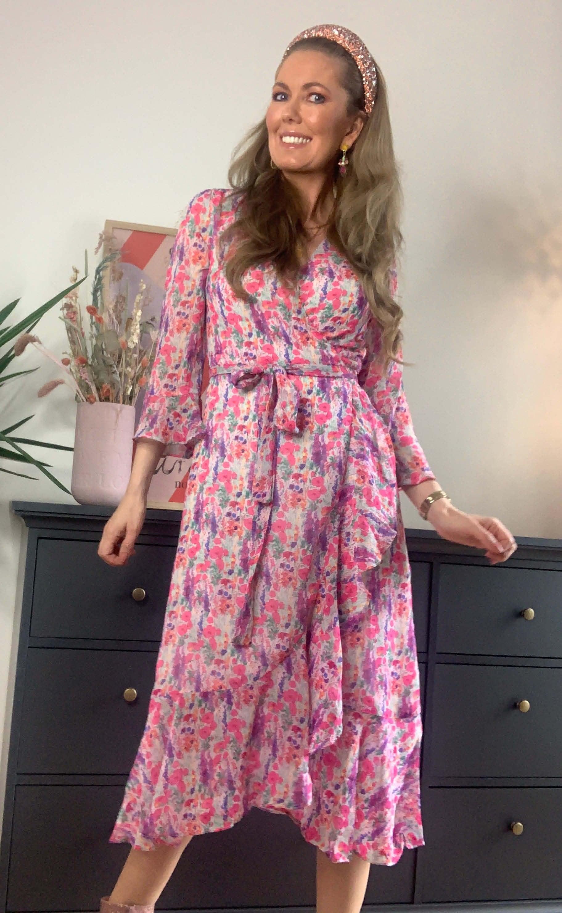 YAS ESMERALDA 3/4 DRESS CRADLE PINK